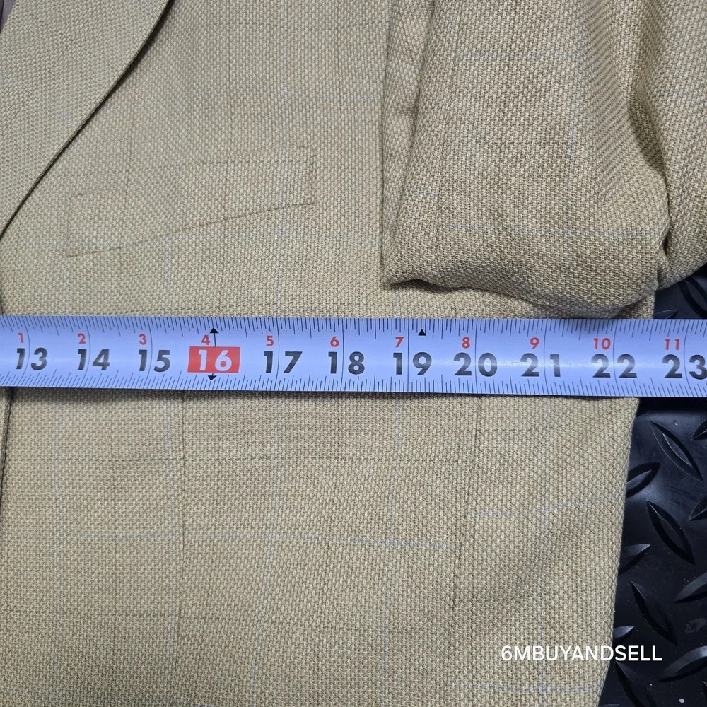 Jones New York‎ Silk Wool Blazer 44R Tan Sport Coat Classic Tailored Jacket